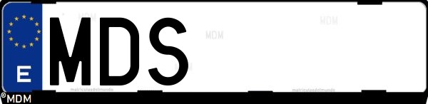 Matrícula española MDS, correspondiente al año 2023