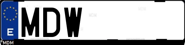 Matrícula española MDW, correspondiente al año 2023
