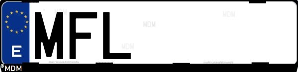 Matrícula española MFL, correspondiente al año 2023