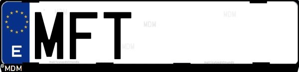 Matrícula española MFT, correspondiente al año 2023