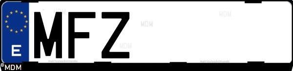 Matrícula española MFZ, correspondiente al año 2023