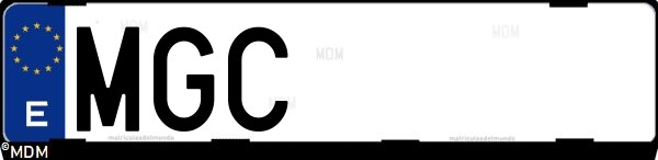 Matrícula española MGC, correspondiente al año 2023