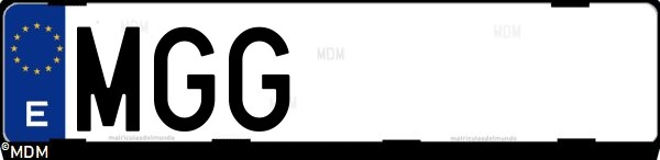 Matrícula española MGG, correspondiente al año 2023