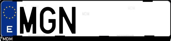 Matrícula española MGN, correspondiente al año 2023