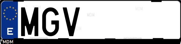 Matrícula española MGV, correspondiente al año 2023