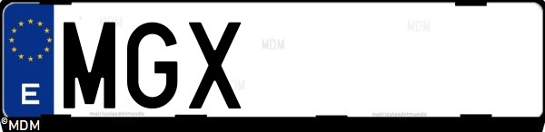 Matrícula española MGX, correspondiente al año 2023
