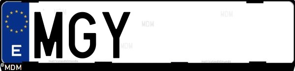 Matrícula española MGY, correspondiente al año 2023