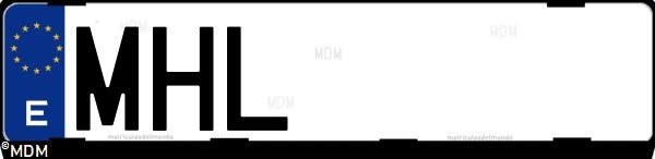 Matrícula española MHL, correspondiente al año 2023
