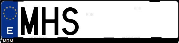 Matrícula española MHS, correspondiente al año 2023