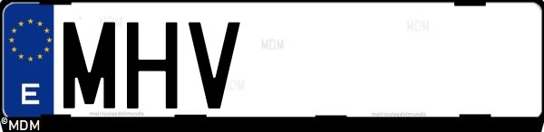 Matrícula española MHV, correspondiente al año 2023