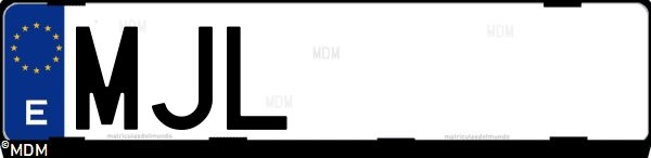 Matrícula española MJL, correspondiente al año 2023