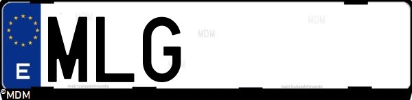 Matrícula española MLG, correspondiente al año 2023