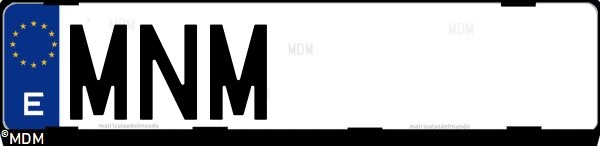 Matrícula española MNM, correspondiente al año 2024