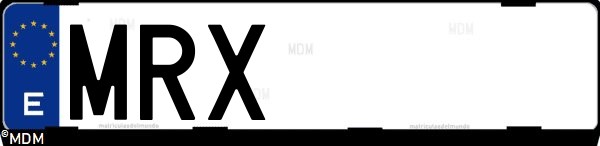 Matrícula española MRX, correspondiente al año 2024
