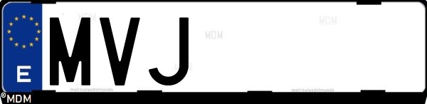Matrícula española MVJ, correspondiente al año 2024