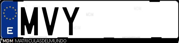 Matrícula española MVY, correspondiente al año 2024