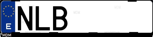 Matrícula española NLB, correspondiente al año 2026