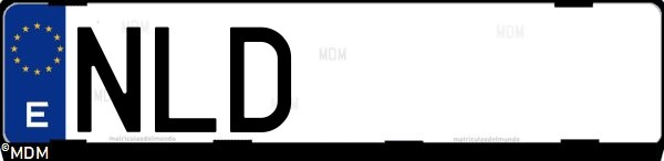 Matrícula española NLD, correspondiente al año 2026