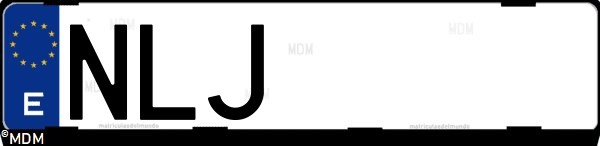 Matrícula española NLJ, correspondiente al año 2026