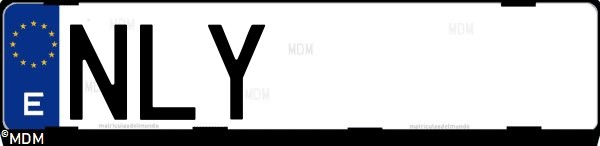 Matrícula española NLY, correspondiente al año 2026