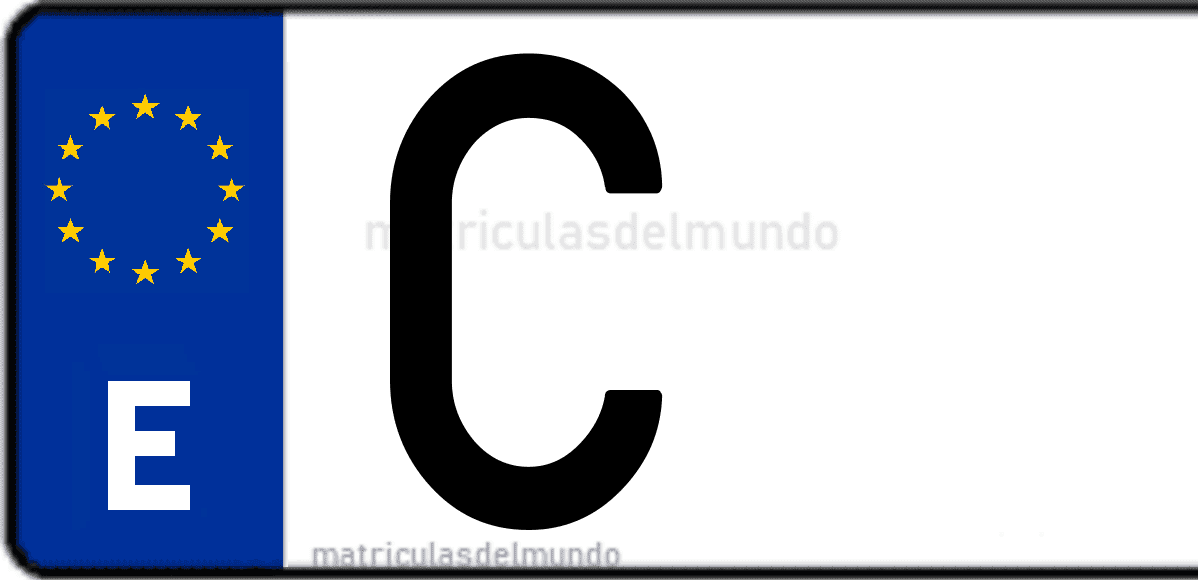 Imagen de una parte de una matrícula de coche española con código C