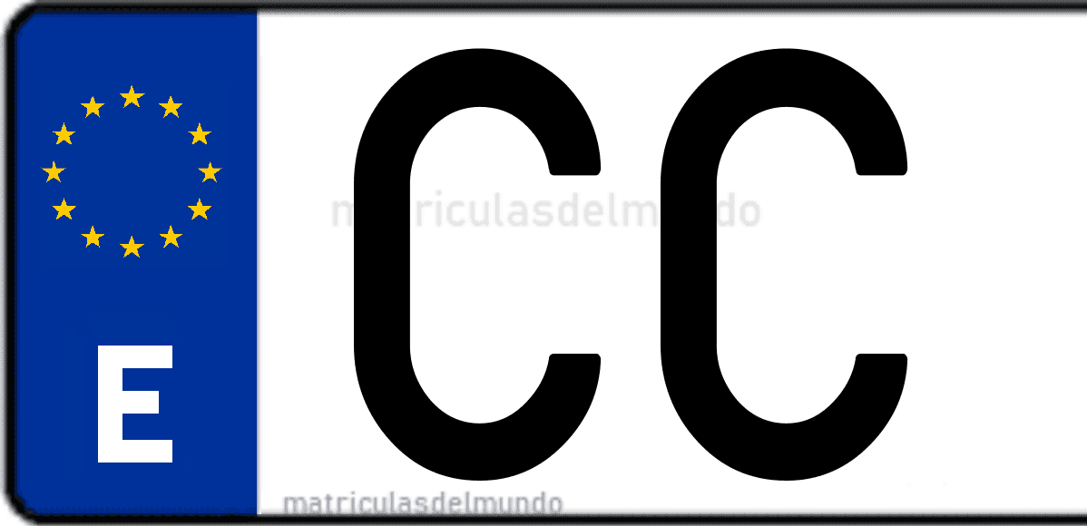 Imagen de una parte de una matrícula de coche española con código CC
