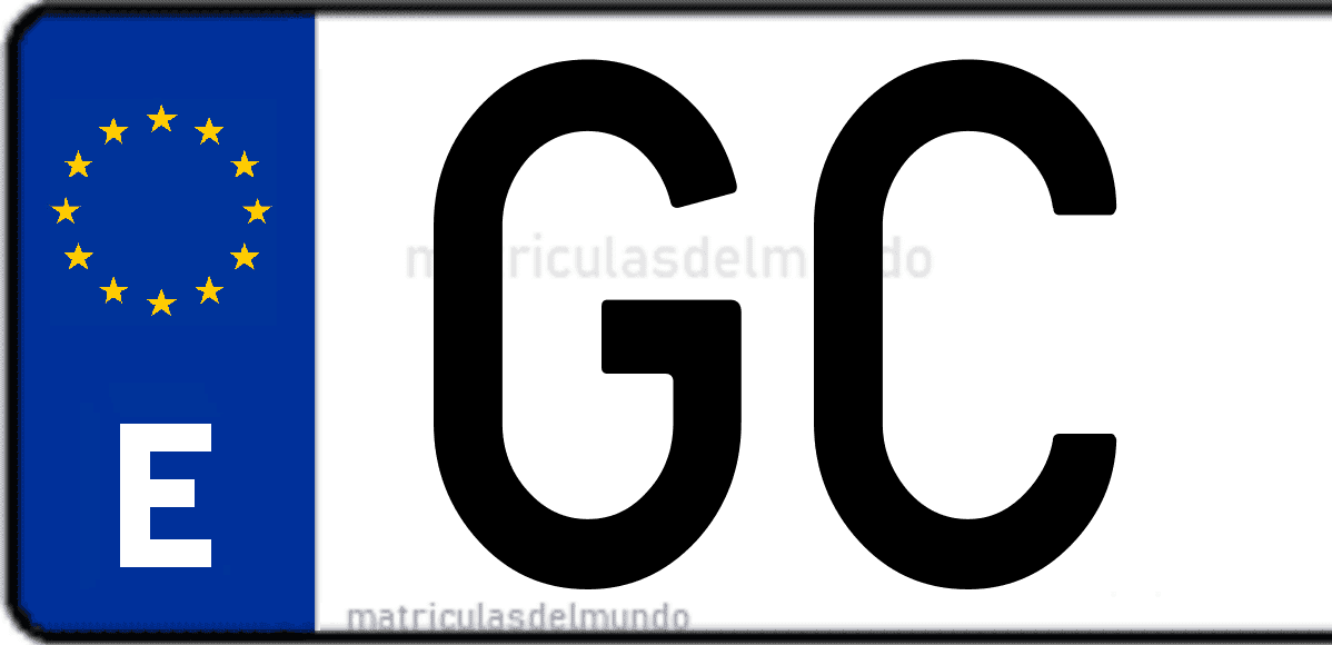Imagen de una parte de una matrícula de coche española con código GC