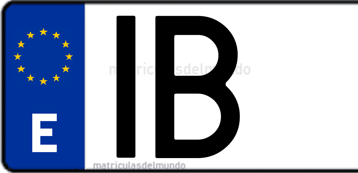 Imagen de una parte de una matrícula de coche española con código IB