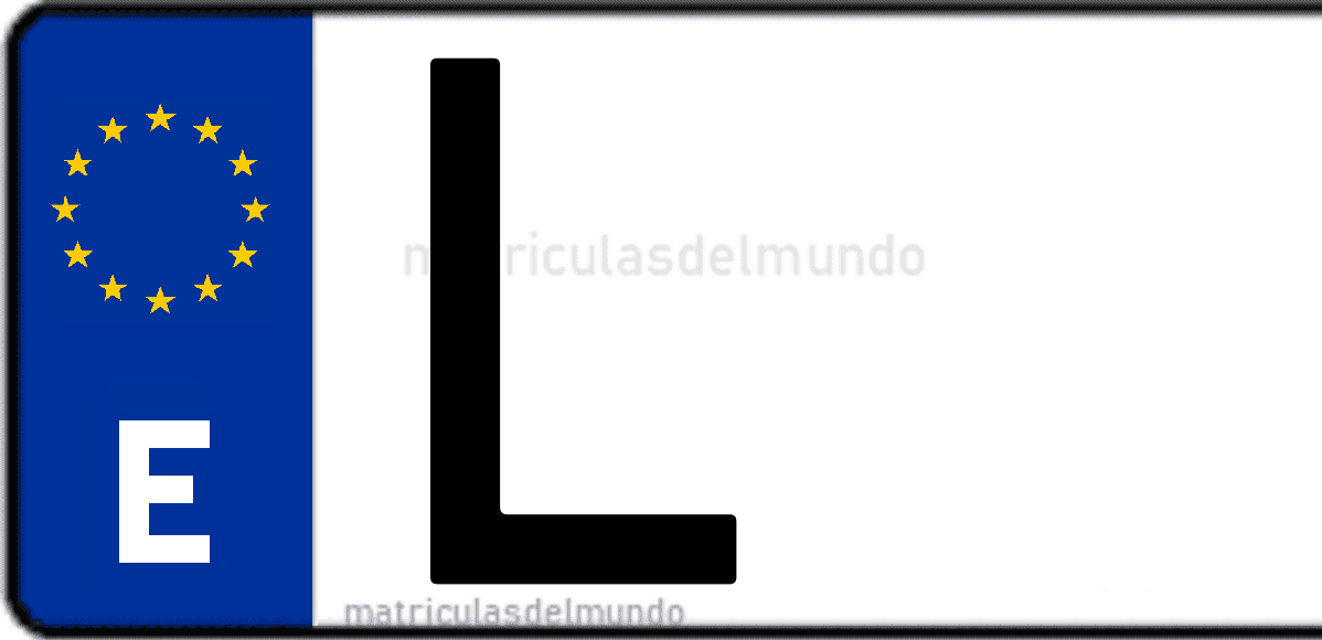 Imagen de una parte de una matrícula de coche española con código L