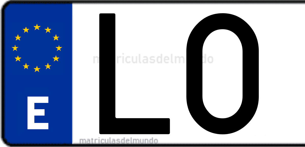 Imagen de una parte de una matrícula de coche española con código LO
