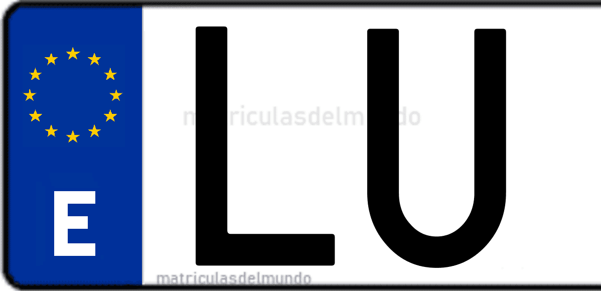 Imagen de una parte de una matrícula de coche española con código LU