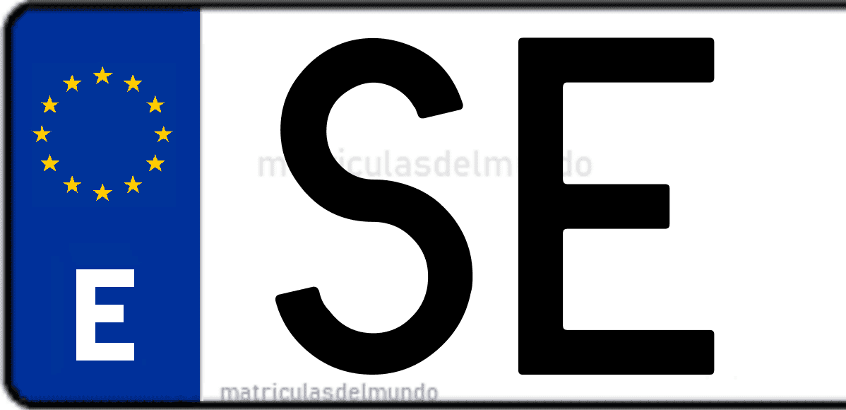 Imagen de una parte de una matrícula de coche española con código SE