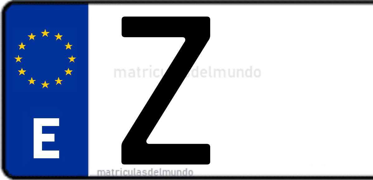 Imagen de una parte de una matrícula de coche española con código Z