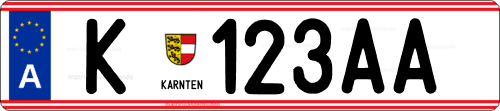 Matrícula de Austria actual