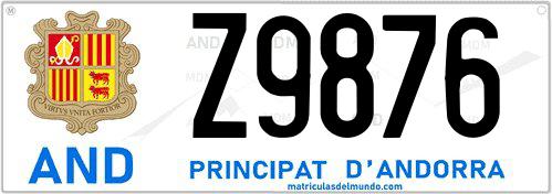 Matrícula de Andorra diseño moderno