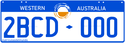 Matrícula creador de Australia Occidental Western con franja azul