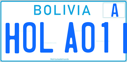 Matrícula de coche de Bolivia personalizada Patente de auto de Bolivia
