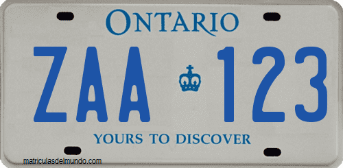 Matrícula de Ontario antigua hasta 1997