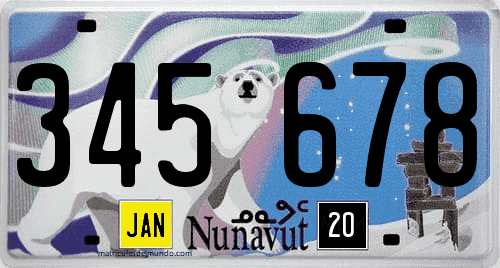 Matrícula de coche actual de Nunavut