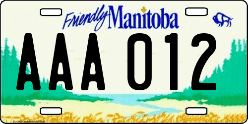 Matrícula de Canadá de coche de Manitoba. Friendly Manitoba