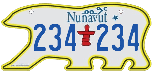 Imagen de mMatricula de Canadá de Nunavut con forma de oso