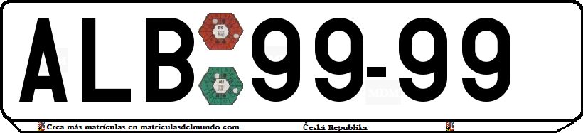 Matrícula de República Checa desde 1993