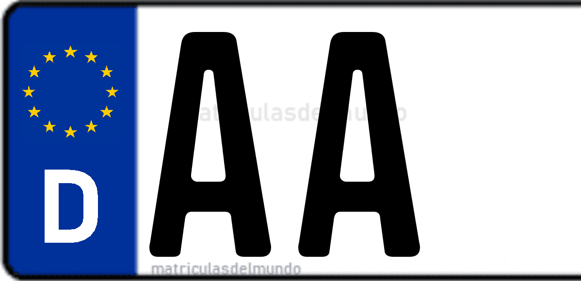 Imagen de matrícula de Alemania con código 'AA'