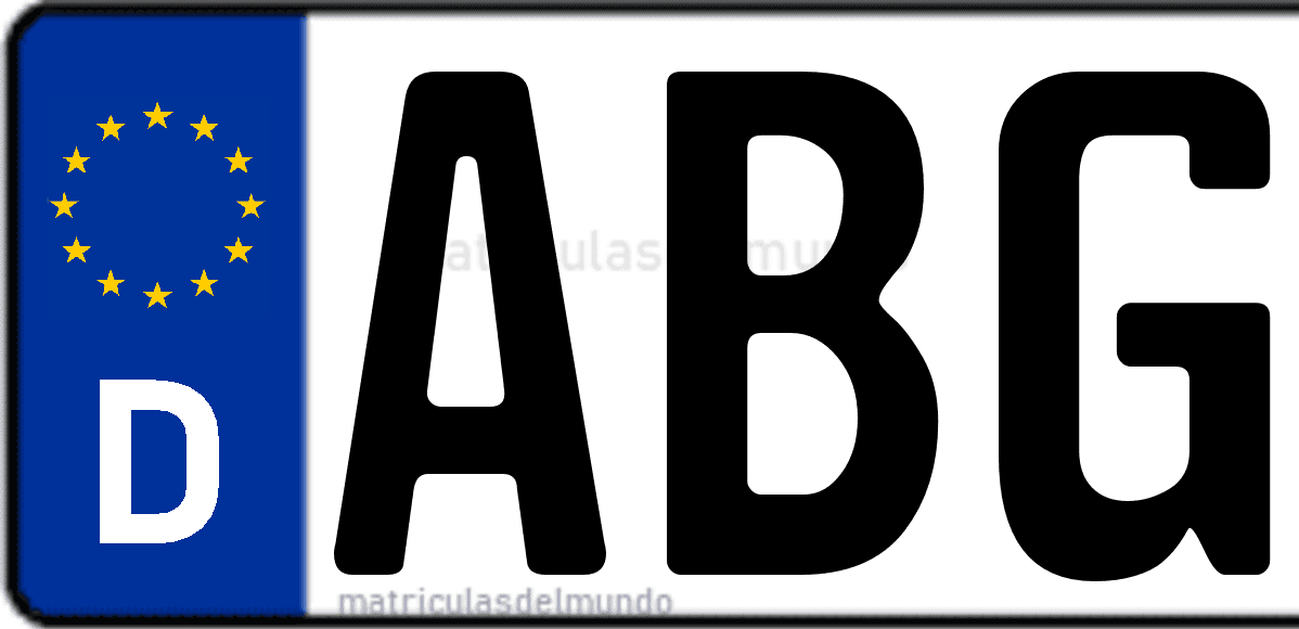 Imagen de matrícula de Alemania con código 'ABG'