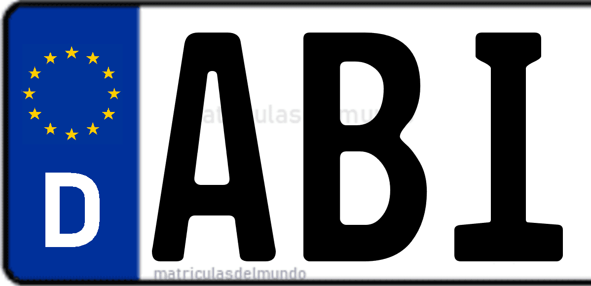 Imagen de matrícula de Alemania con código 'ABI'
