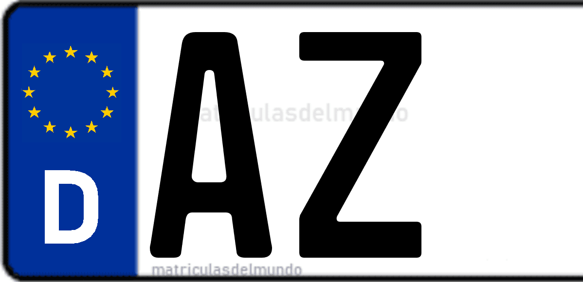 Imagen de matrícula de Alemania con código 'AZ'