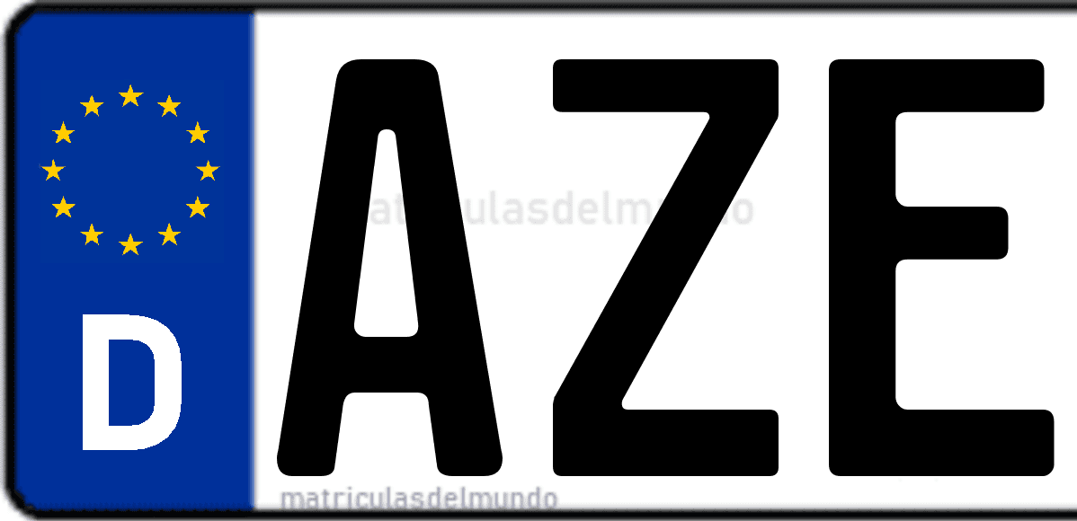 Imagen de matrícula de Alemania con código 'AZE'