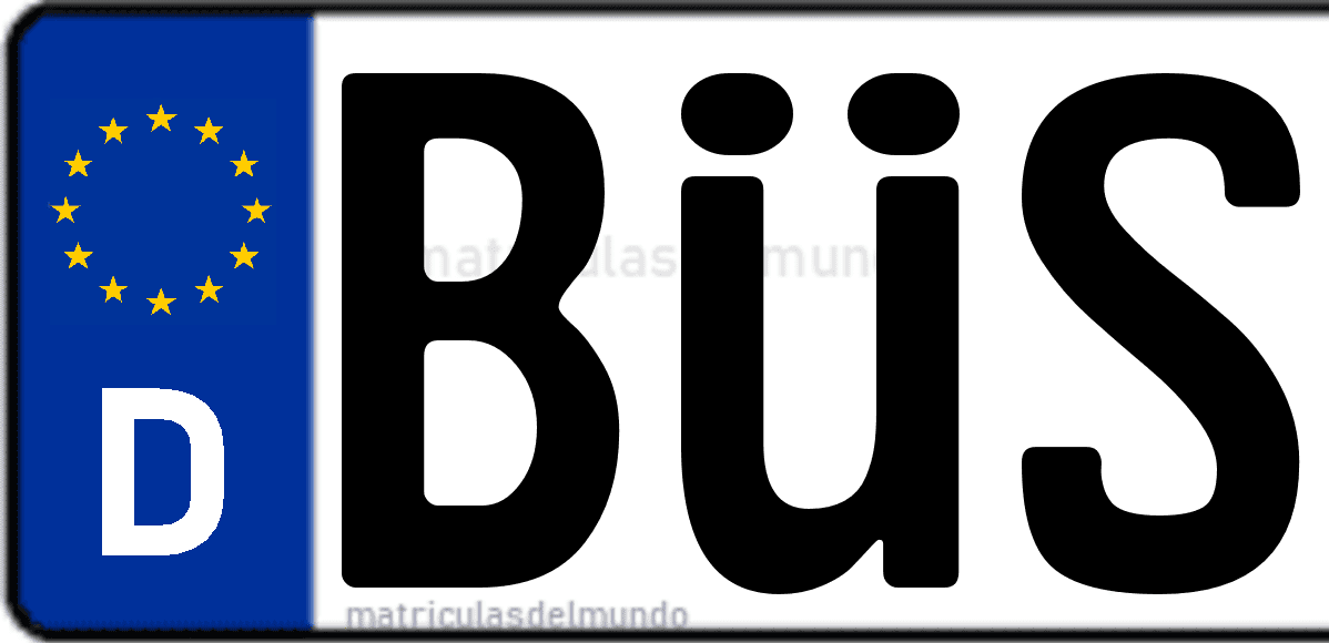 Imagen de matrícula de Alemania con código 'BÜS'