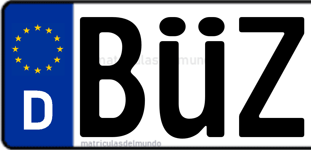 Imagen de matrícula de Alemania con código 'BÜZ'