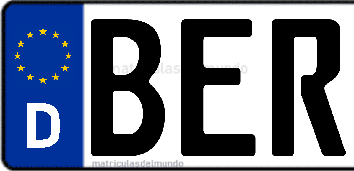 Imagen de matrícula de Alemania con código 'BER'